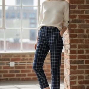 Banana Republic Blue Checkered Cropped Pants